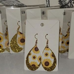 Gold Sunflower earrings